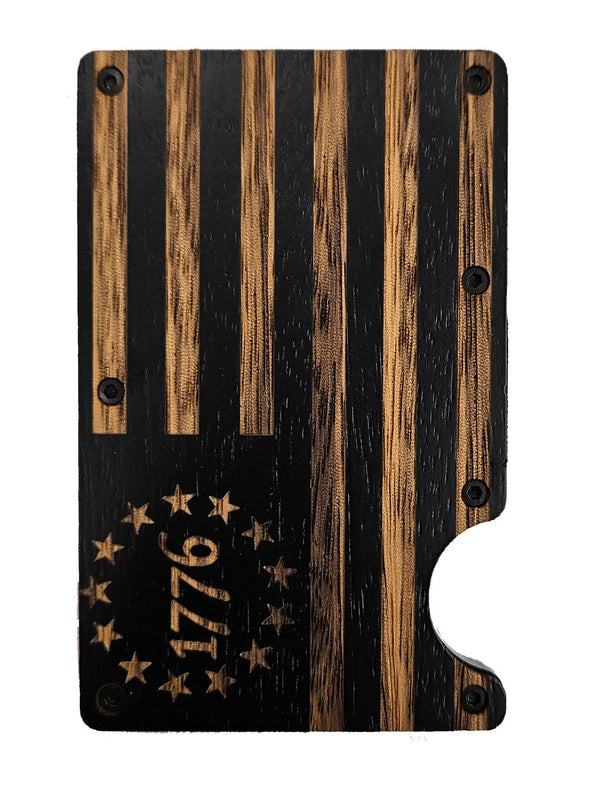 Wood/Resin Smart Wallets Zebra 1776