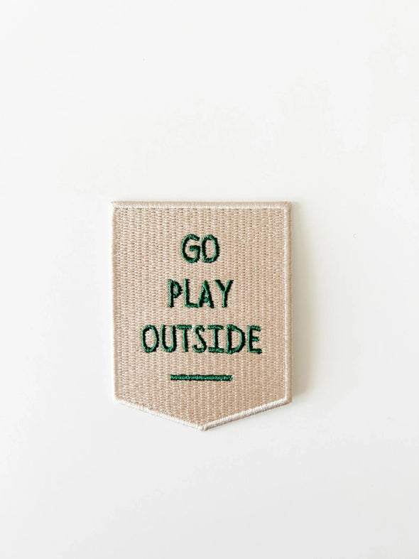 Go Play Outside Embroidered Iron-On Patch Outdoor Patch