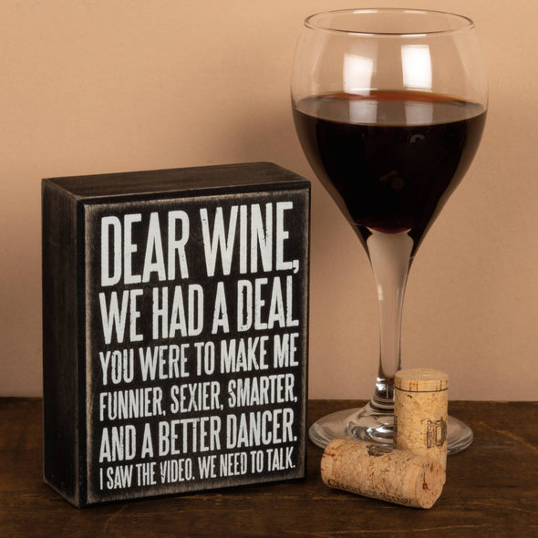 Dear Wine Box Sign