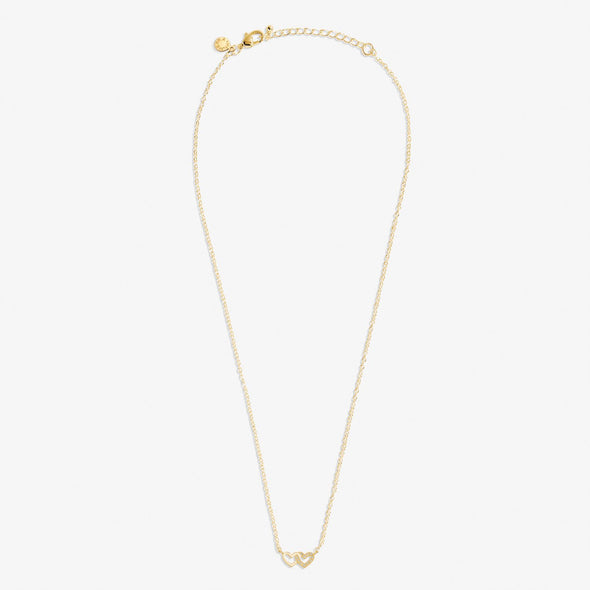 Mini Charms Pavé Linked Hearts Necklace