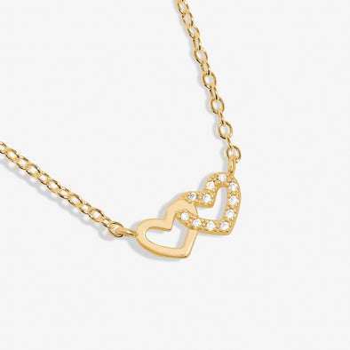 Mini Charms Pavé Linked Hearts Necklace