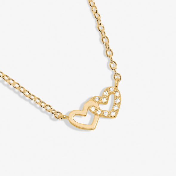 Mini Charms Pavé Linked Hearts Necklace