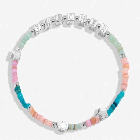 Happy Little Moments 'Best Teacher' Bracelet In Silver Plating