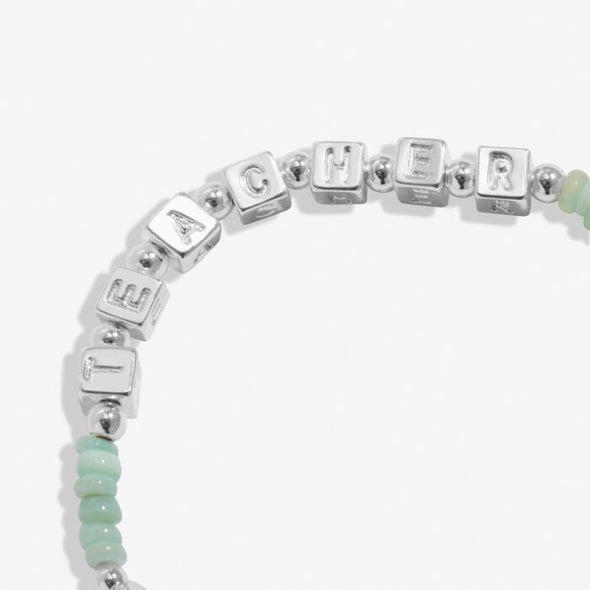 Happy Little Moments 'Best Teacher' Bracelet In Silver Plating