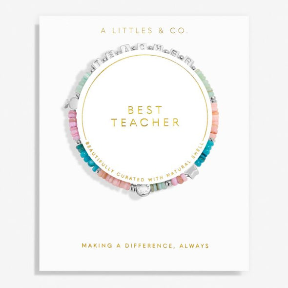 Happy Little Moments 'Best Teacher' Bracelet In Silver Plating