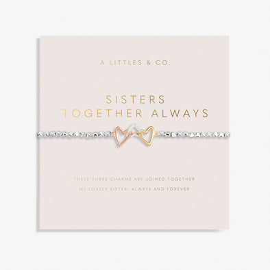 Forever Yours 'Sister Together Always' Trio Bracelet In Silver, Gold-Tone And Rose Gold-Tone Plating