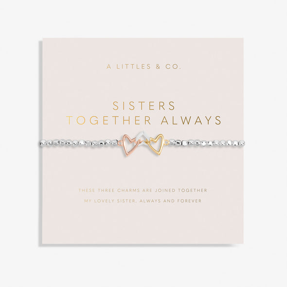Forever Yours 'Sister Together Always' Trio Bracelet In Silver, Gold-Tone And Rose Gold-Tone Plating