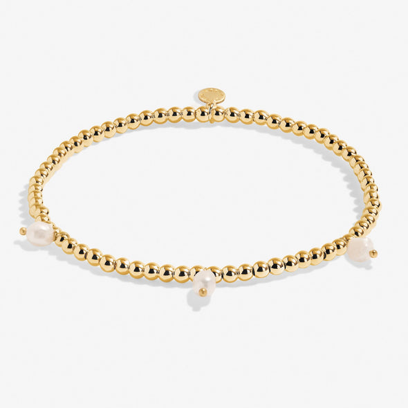 Three Pearl Anklet In Gold-Tone Plating
