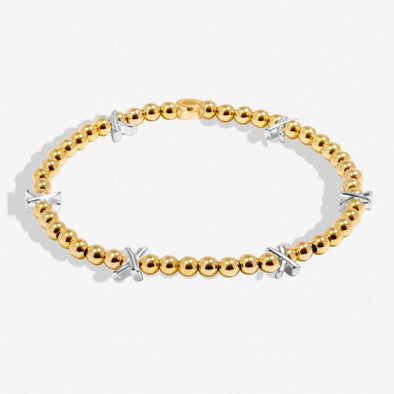 Kisses Bracelet Bar In Silver And Gold-Tone Plating