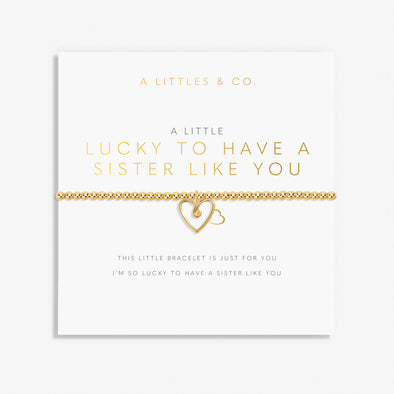 A Little 'Lucky To Have A Sister Like You' Bracelet In Gold-Tone Plating