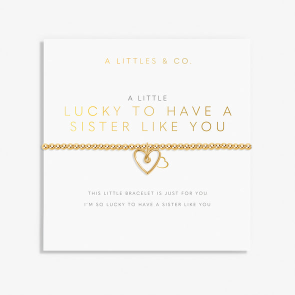 A Little 'Lucky To Have A Sister Like You' Bracelet In Gold-Tone Plating