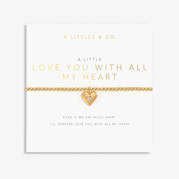 A Little 'Love You With All My Heart' Bracelet In Gold-Tone Plating