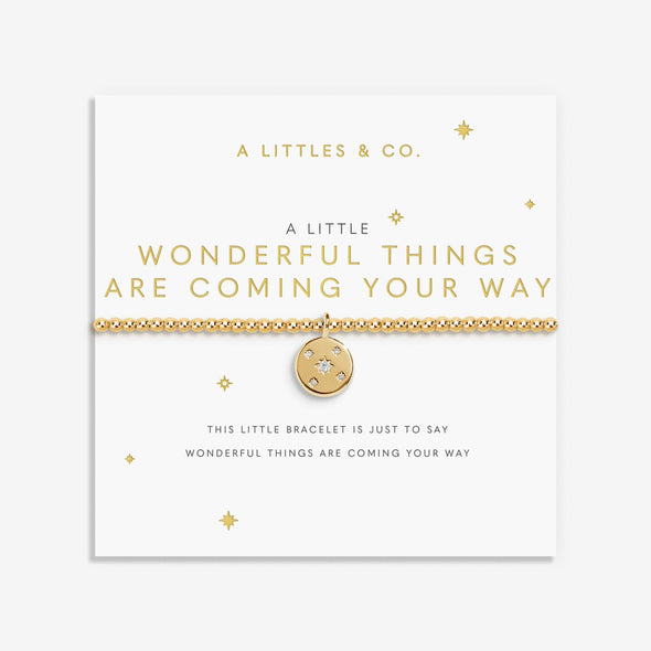 A Little 'Wonderful Things Are Coming Your Way' Bracelet In Gold-Tone Plating