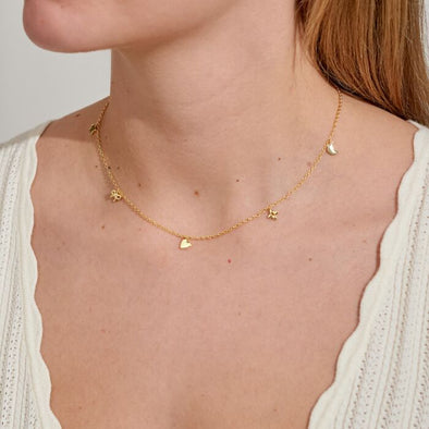 Mini Charms Charm Necklace In Gold-Tone Plating