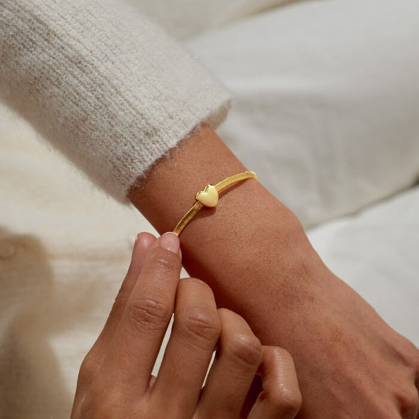 Bracelet Bar Heart Snake Chain Bracelet In Gold-Tone Plating