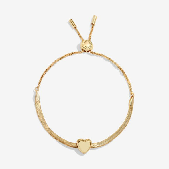Bracelet Bar Heart Snake Chain Bracelet In Gold-Tone Plating