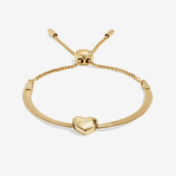 Bracelet Bar Heart Snake Chain Bracelet In Gold-Tone Plating