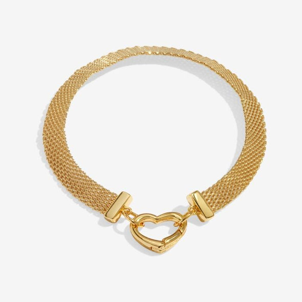 Bracelet Bar Heart Clasp Bracelet In Gold-Tone Plating
