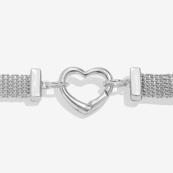 Bracelet Bar Heart Clasp Bracelet In Silver Plating