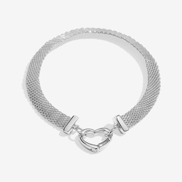 Bracelet Bar Heart Clasp Bracelet In Silver Plating