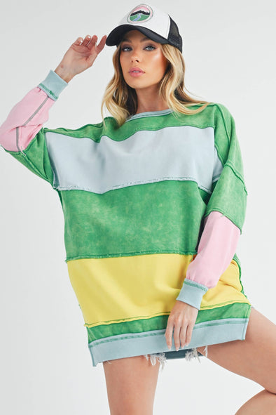 Rugby Color Block Stripe Sweatershirt