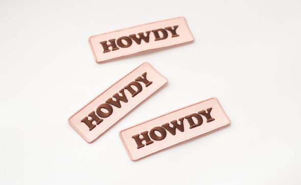 Howdy Embroidered Iron on Patch - Western Cowgirl