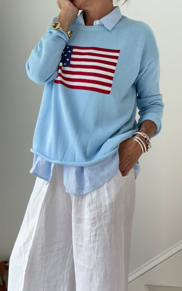 Flag Sky Blue Sweater
