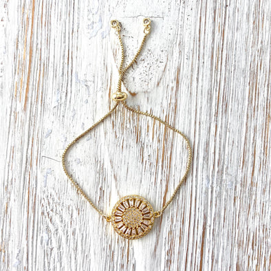 Gold Crystal Slider Bracelet