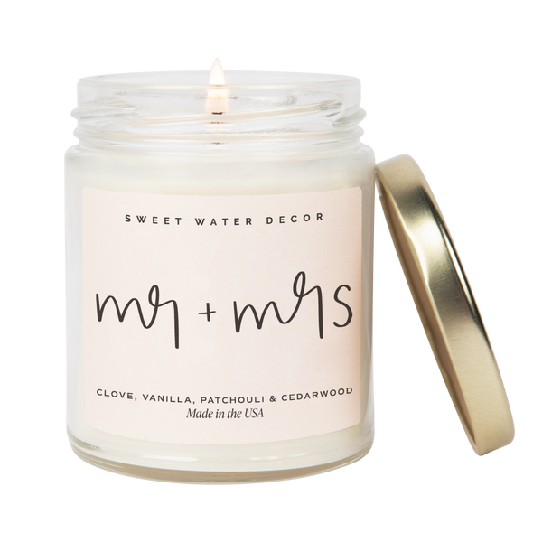 Mr. & Mrs. 9 oz Soy Candle - Home Decor & Gifts