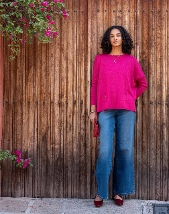 Catalina Sweater In Dragon Fruit