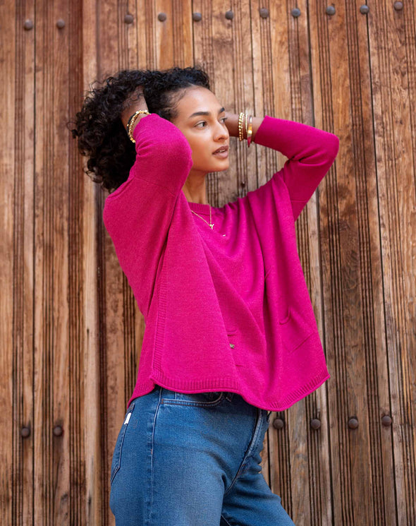Catalina Sweater In Dragon Fruit