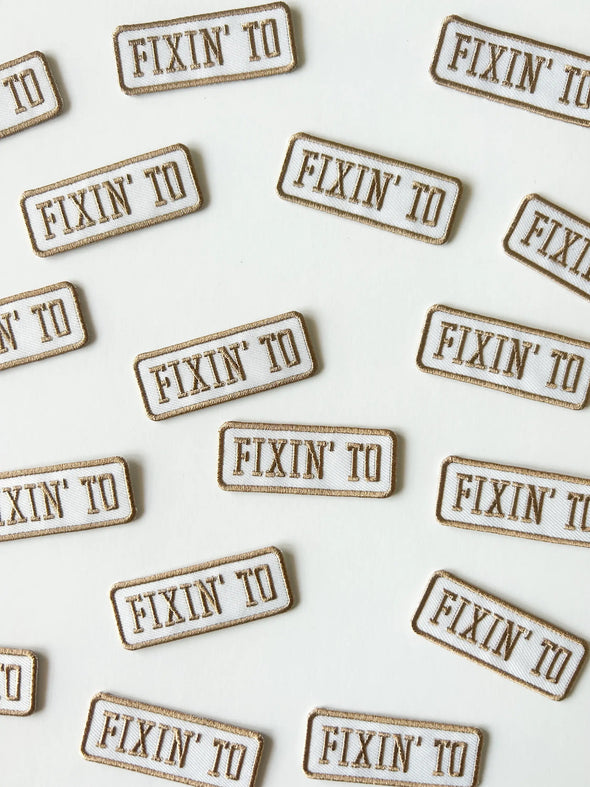 Fixin' To Patch Embroidered Iron-On Patch Rodeo Patch