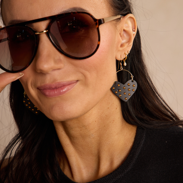 Black Studded Harlow