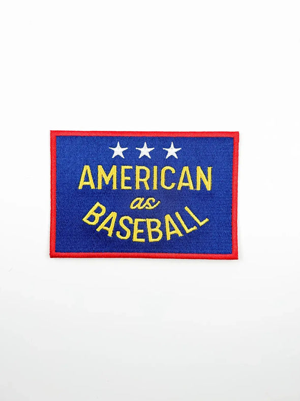 Oversized American as Baseball Iron-On Patch Embroidered