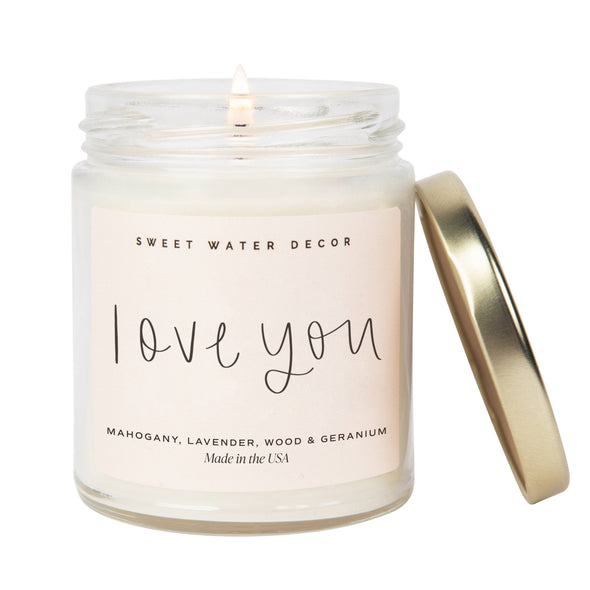 Love You 9 oz Soy Candle - Home Decor & Gifts