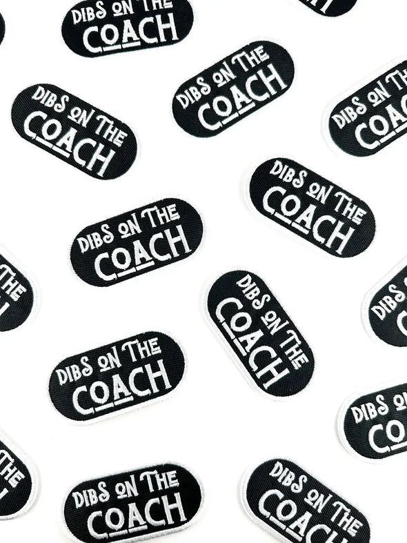 Dibs on the Coach Embroidered Iron-On Patch Football Sports