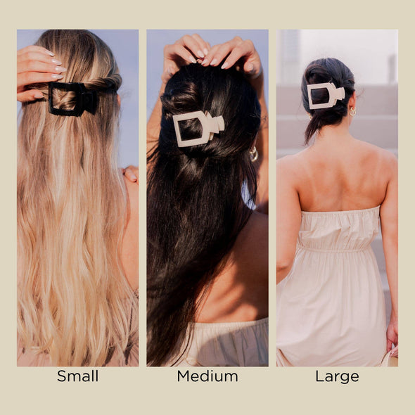 Square Flat Hair Clip | Small | Jet Black