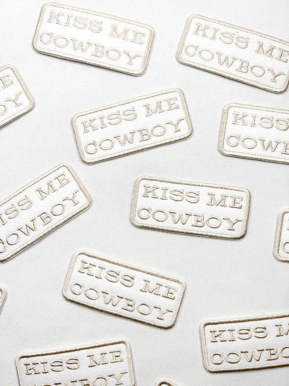 Kiss Me Cowboy Patch Embroidered Iron-On Patch Western Rodeo