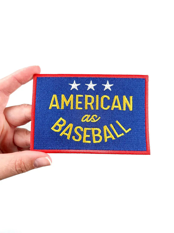 Oversized American as Baseball Iron-On Patch Embroidered