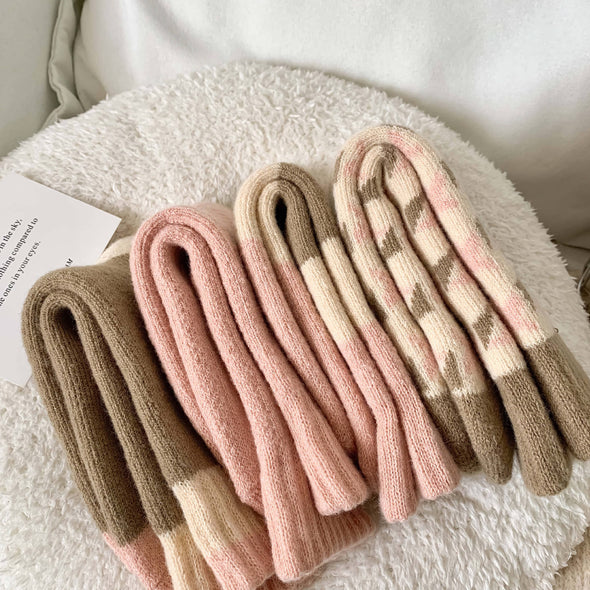 Thick Wool Pink & Brown