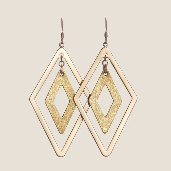 Gold Satin Tori Dangle Earrings