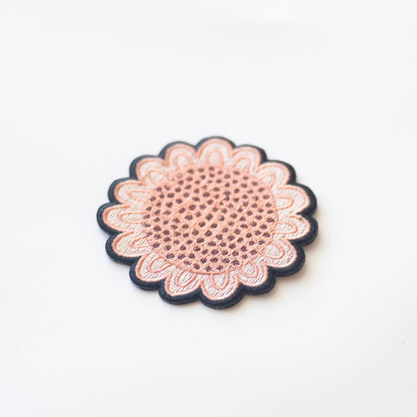 Pink Wildflower Embroidered Iron on Patch
