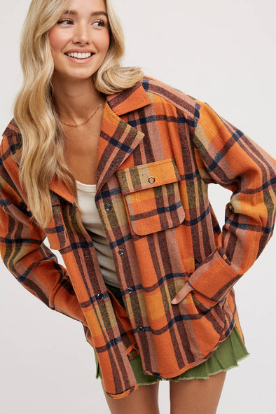 Autumn Flannel Button Down Shacket