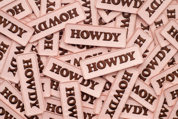 Howdy Embroidered Iron on Patch - Western Cowgirl