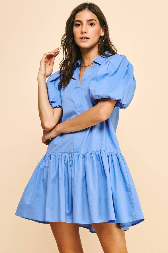 Urban Blue Tiered Mini Dress