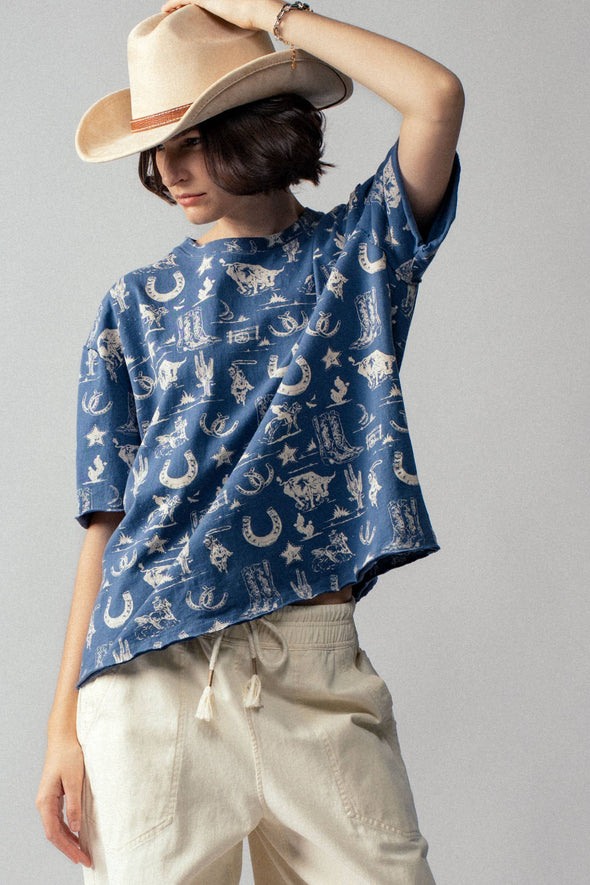 Western Graphic Print Relaxed Fit Tee
