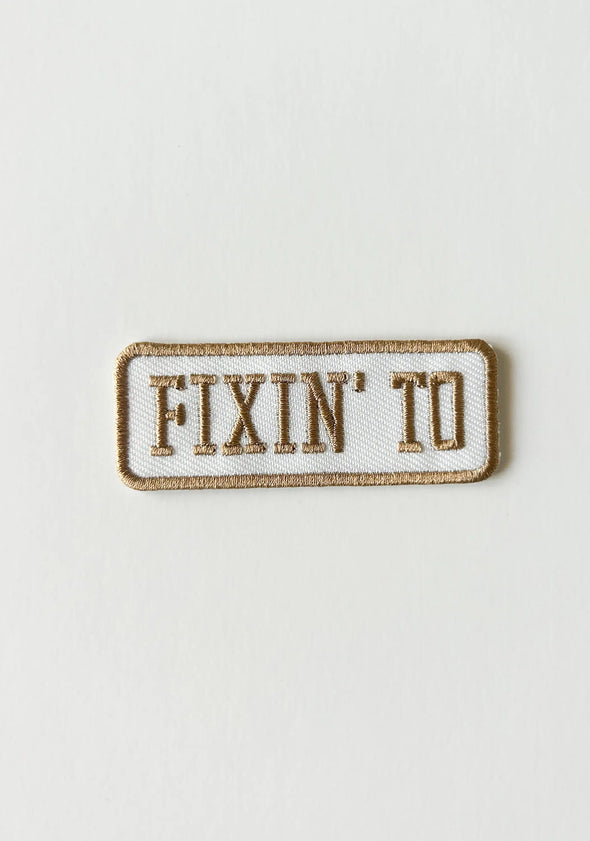Fixin' To Patch Embroidered Iron-On Patch Rodeo Patch