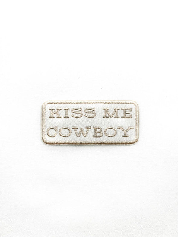 Kiss Me Cowboy Patch Embroidered Iron-On Patch Western Rodeo