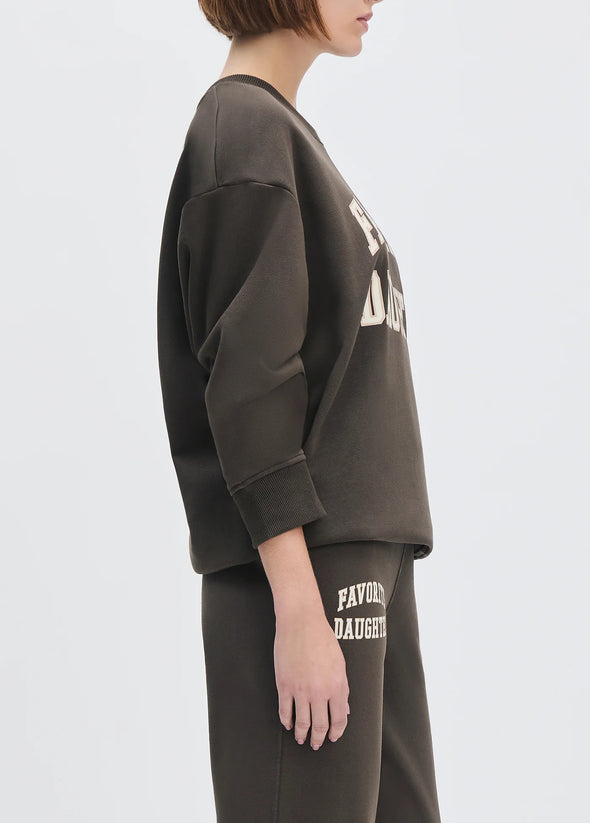 Favorite Daughter Collegiate Sweatshirt in Coffee Gardenia