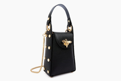 German Fuentes Leather Bee Clutch